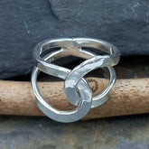 Handmade beaten silver ring